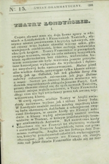 Świat Drammatyczny. 1838, [T.2], № 15 ([30 listopada])