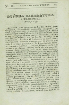 Świat Drammatyczny. 1838, [T.2], № 16