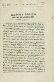 Świat Drammatyczny. 1838, [T.2], № 17