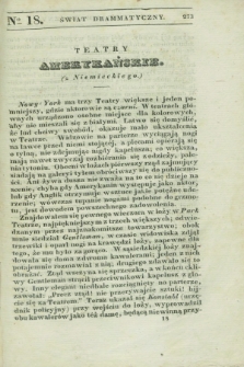 Świat Drammatyczny. 1838, [T.2], № 18