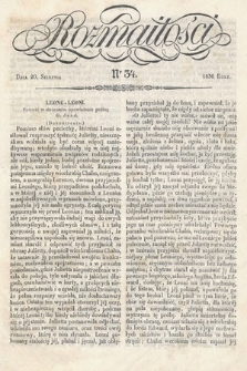 Rozmaitości : pismo dodatkowe do Gazety Lwowskiej. 1836, nr 34
