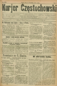Kurjer Częstochowski. R.1, № 159 (12 września 1919)