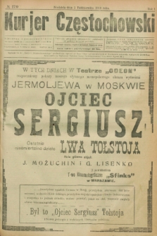 Kurjer Częstochowski. R.1, № 179 (5 października 1919)