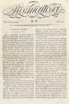 Rozmaitości : pismo dodatkowe do Gazety Lwowskiej. 1836, nr 47