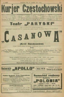 Kurjer Częstochowski. R.1, № 243 (21 grudnia 1919)