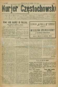 Kurjer Częstochowski. R.1, № 247 (30 grudnia 1919)