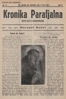 Kronika Parafjalna : dwutygodnik. 1930, nr 14