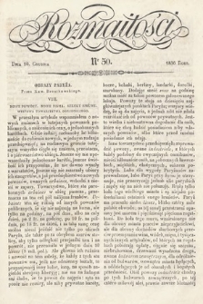 Rozmaitości : pismo dodatkowe do Gazety Lwowskiej. 1836, nr 50