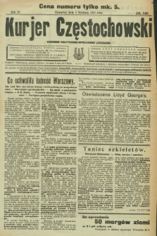 Kurjer Częstochowski : dziennik polityczno-społeczno literacki. R.3, № 140 (4 sierpnia 1921)