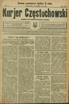 Kurjer Częstochowski : dziennik polityczno-społeczno literacki. R.3, № 174 (17 września 1921)
