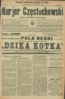 Kurjer Częstochowski : dziennik polityczno-społeczno literacki. R.3, № 181 (25 września 1921)