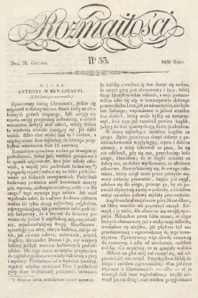 Rozmaitości : pismo dodatkowe do Gazety Lwowskiej. 1836, nr 53