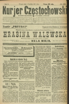 Kurjer Częstochowski : dziennik polityczno-społeczno literacki. R.3, № 222 (6 grudnia 1921)