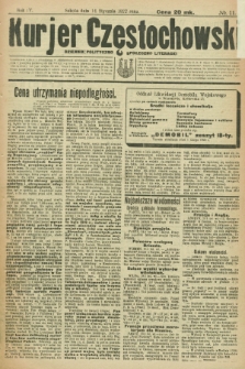 Kurjer Częstochowski : dziennik polityczno-społeczno literacki. R.4, № 11 (14 stycznia 1922)
