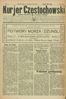 Kurjer Częstochowski : dziennik polityczno-społeczno literacki. R.4, № 13 (17 stycznia 1922)