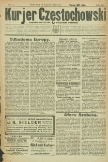 Kurjer Częstochowski : dziennik polityczno-społeczno literacki. R.4, № 14 (18 stycznia 1922)