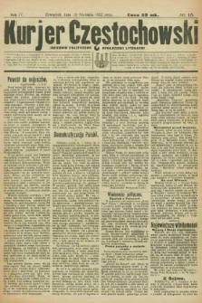 Kurjer Częstochowski : dziennik polityczno-społeczno literacki. R.4, № 15 (19 stycznia 1922)