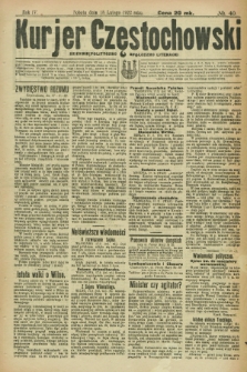 Kurjer Częstochowski : dziennik polityczno-społeczno literacki. R.4, № 40 (18 lutego 1922)