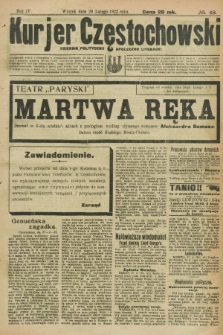 Kurjer Częstochowski : dziennik polityczno-społeczno literacki. R.4, № 48 (28 lutego 1922)