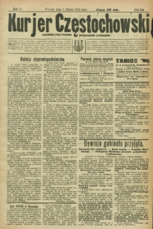 Kurjer Częstochowski : dziennik polityczno-społeczno literacki. R.4, № 54 (7 marca 1922)