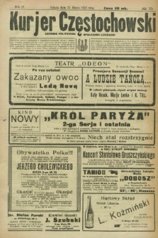 Kurjer Częstochowski : dziennik polityczno-społeczno literacki. R.4, № 70 (25 marca 1922)