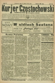 Kurjer Częstochowski : dziennik polityczno-społeczno literacki. R.4, № 73 (30 marca 1922)