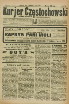 Kurjer Częstochowski : dziennik polityczno-społeczno literacki. R.4, № 79 (6 kwietnia 1922)
