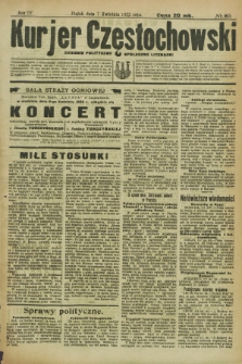 Kurjer Częstochowski : dziennik polityczno-społeczno literacki. R.4, № 80 (7 kwietnia 1922)