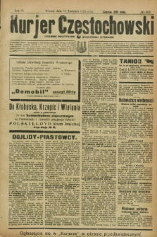 Kurjer Częstochowski : dziennik polityczno-społeczno literacki. R.4, № 83 (11 kwietnia 1922)