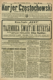 Kurjer Częstochowski : dziennik polityczno-społeczno literacki. R.4, № 91 (22 kwietnia 1922)
