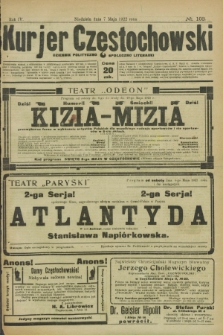 Kurjer Częstochowski : dziennik polityczno-społeczno literacki. R.4, № 103 (7 maja 1922)
