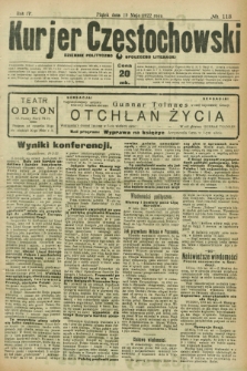 Kurjer Częstochowski : dziennik polityczno-społeczno literacki. R.4, № 113 (19 maja 1922)