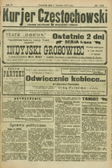Kurjer Częstochowski : dziennik polityczno-społeczno literacki. R.4, № 123 (1 czerwca 1922)