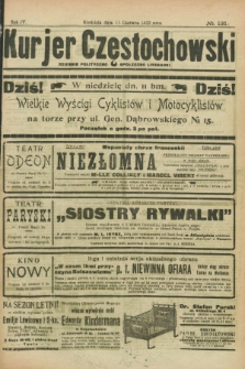 Kurjer Częstochowski : dziennik polityczno-społeczno literacki. R.4, № 131 (11 czerwca 1922)