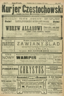 Kurjer Częstochowski : dziennik polityczno-społeczno literacki. R.4, № 142 (25 czerwca 1922)