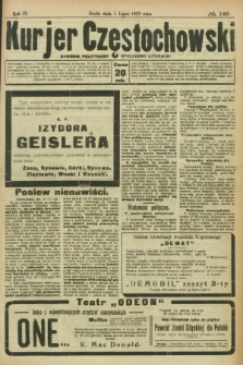 Kurjer Częstochowski : dziennik polityczno-społeczno literacki. R.4, № 149 (5 lipca 1922)