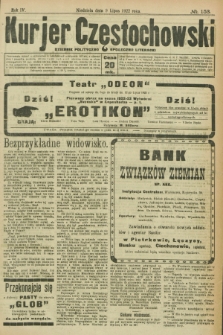 Kurjer Częstochowski : dziennik polityczno-społeczno literacki. R.4, № 153 (9 lipca 1922)