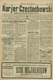 Kurjer Częstochowski : dziennik polityczno-społeczno literacki. R.4, № 172 (2 sierpnia 1922)