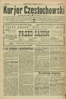 Kurjer Częstochowski : dziennik polityczno-społeczno literacki. R.4, № 173 (3 sierpnia 1922)