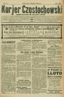 Kurjer Częstochowski : dziennik polityczno-społeczno literacki. R.4, № 185 (18 sierpnia 1922)