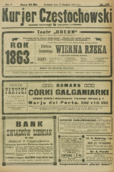 Kurjer Częstochowski : dziennik polityczno-społeczno literacki. R.4, № 193 (27 sierpnia 1922)