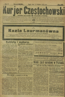 Kurjer Częstochowski : dziennik polityczno-społeczno literacki. R.4, № 195 (30 sierpnia 1922)