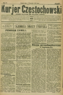 Kurjer Częstochowski : dziennik polityczno-społeczno literacki. R.4, № 197 (1 września 1922)