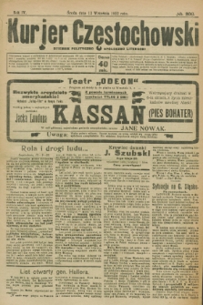 Kurjer Częstochowski : dziennik polityczno-społeczno literacki. R.4, № 206 (13 września 1922)