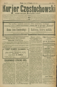 Kurjer Częstochowski : dziennik polityczno-społeczno literacki. R.4, № 211 (19 września 1922)