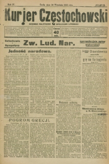 Kurjer Częstochowski : dziennik polityczno-społeczno literacki. R.4, № 212 (20 września 1922)