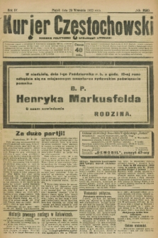 Kurjer Częstochowski : dziennik polityczno-społeczno literacki. R.4, № 220 (29 września 1922)