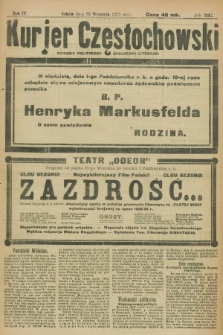 Kurjer Częstochowski : dziennik polityczno-społeczno literacki. R.4, № 221 (30 września 1922)