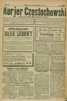 Kurjer Częstochowski : dziennik polityczno-społeczno literacki. R.4, № 223 (3 października 1922)