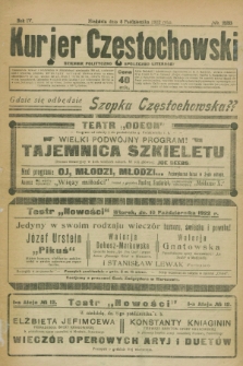 Kurjer Częstochowski : dziennik polityczno-społeczno literacki. R.4, № 228 (8 października 1922)